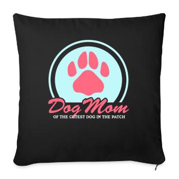 Chiens Maman Propriétaire Chien Maîtresse Cadeau - Housse de coussin décorative 45 x 45 cm - noir - Devant