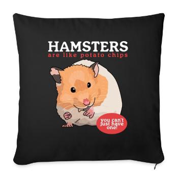 Hamster Dwarf Hamster Golden Hamster Gift - Sofa pillowcase 17,3'' x 17,3'' (45 x 45 cm) - black - Front
