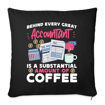 Accountant Bookkeeper Accounting - Sofa pillowcase 17,3'' x 17,3'' (45 x 45 cm) - black - Front