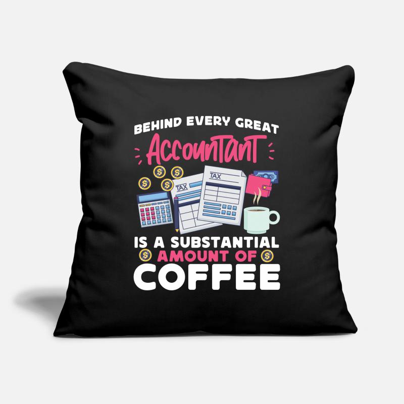 Comptable Comptable Comptable Housse de coussin décorative 45 x 45 cm