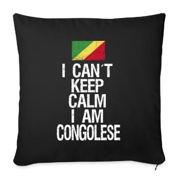 Je ne peux pas garder mon calme I aux Congolais - Housse de coussin décorative 45 x 45 cm - noir - Devant