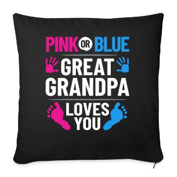 arrière-grand-père grand-père arrière-grands-parents grand-père - Housse de coussin décorative 45 x 45 cm - noir - Devant