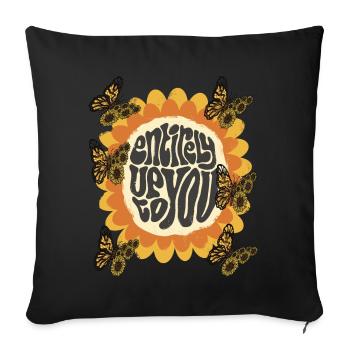 Sunflower Butterfly Motivational Butterflies for S - Sofakissenbezug 45 x 45 cm - Schwarz - Vorne