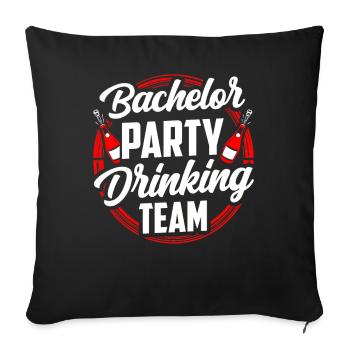 Enterrement de vie de garçon Équipe de consommation d’alcool Bride - Housse de coussin décorative 45 x 45 cm - noir - Devant