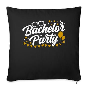 Enterrement de vie de garçon Bachelor bachelorette - Housse de coussin décorative 45 x 45 cm - noir - Devant