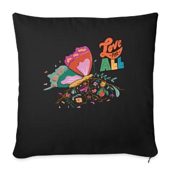 Butterfly Love All Motivational Quote with Butterf - Sofa pillowcase 17,3'' x 17,3'' (45 x 45 cm) - black - Front
