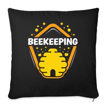 Apiculture Apiculteurs Abeilles mellifères - Housse de coussin décorative 45 x 45 cm - noir - Devant