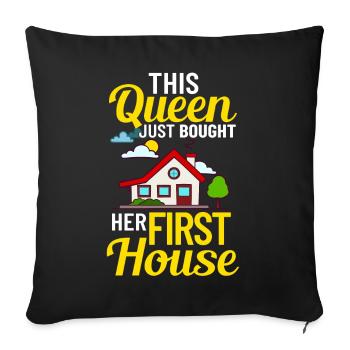 Home Home House Purchase Property - Sofa pillowcase 17,3'' x 17,3'' (45 x 45 cm) - black - Front