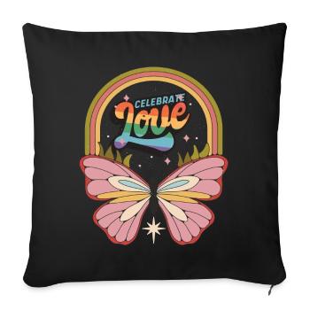 Butterfly célèbre le dicton motivant avec Butte - Housse de coussin décorative 45 x 45 cm - noir - Devant