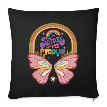 Butterfly Future Motivational Saying with Cute But - Sofakissenbezug 45 x 45 cm - Schwarz - Vorne
