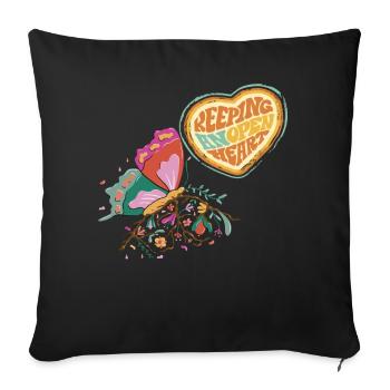 Papillon à cœur ouvert Dicton de motivation avec fesses - Housse de coussin décorative 45 x 45 cm - noir - Devant