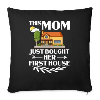 Home Home House Purchase Property - Sofa pillowcase 17,3'' x 17,3'' (45 x 45 cm) - black - Front