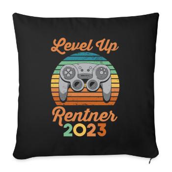 Pension 2023 Pensionär Gamer Ruhestand Rentner Ren - Sofakissenbezug 45 x 45 cm - Schwarz - Vorne