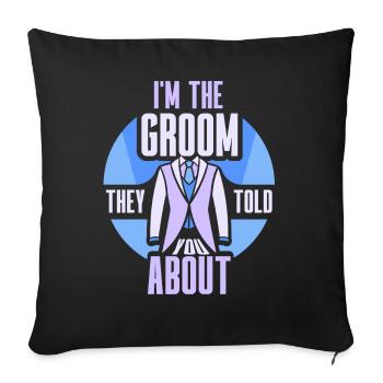 Suis le marié dont ils vous ont parlé - Housse de coussin décorative 45 x 45 cm - noir - Devant