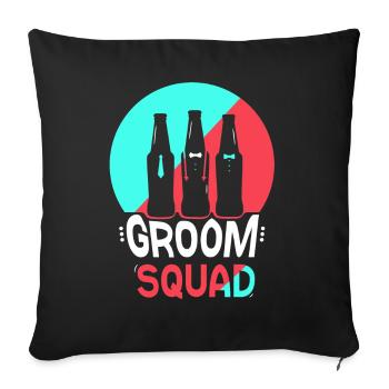 L’équipe du marié dit Mariage de fête de mariage - Housse de coussin décorative 45 x 45 cm - noir - Devant