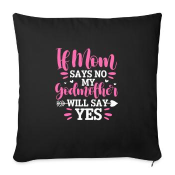Marraine - Housse de coussin décorative 45 x 45 cm - noir - Devant