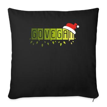 Go Vegan Vegan Vegan Christmas time St. Nicholas - Sofa pillowcase 17,3'' x 17,3'' (45 x 45 cm) - black - Front