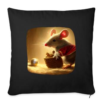 Christmas motif mouse - Sofa pillowcase 17,3'' x 17,3'' (45 x 45 cm) - black - Front