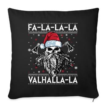 Viking Ugly Christmas – Valhalla Wikinger Outfit - Housse de coussin décorative 45 x 45 cm - noir - Devant