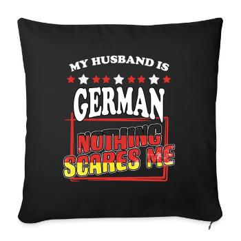 My husband is German Lustig Deutschland humor for - Sofa pillowcase 17,3'' x 17,3'' (45 x 45 cm) - black - Front