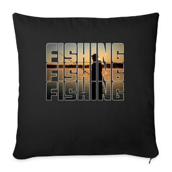 Angling - Sofa pillowcase 17,3'' x 17,3'' (45 x 45 cm) - black - Front
