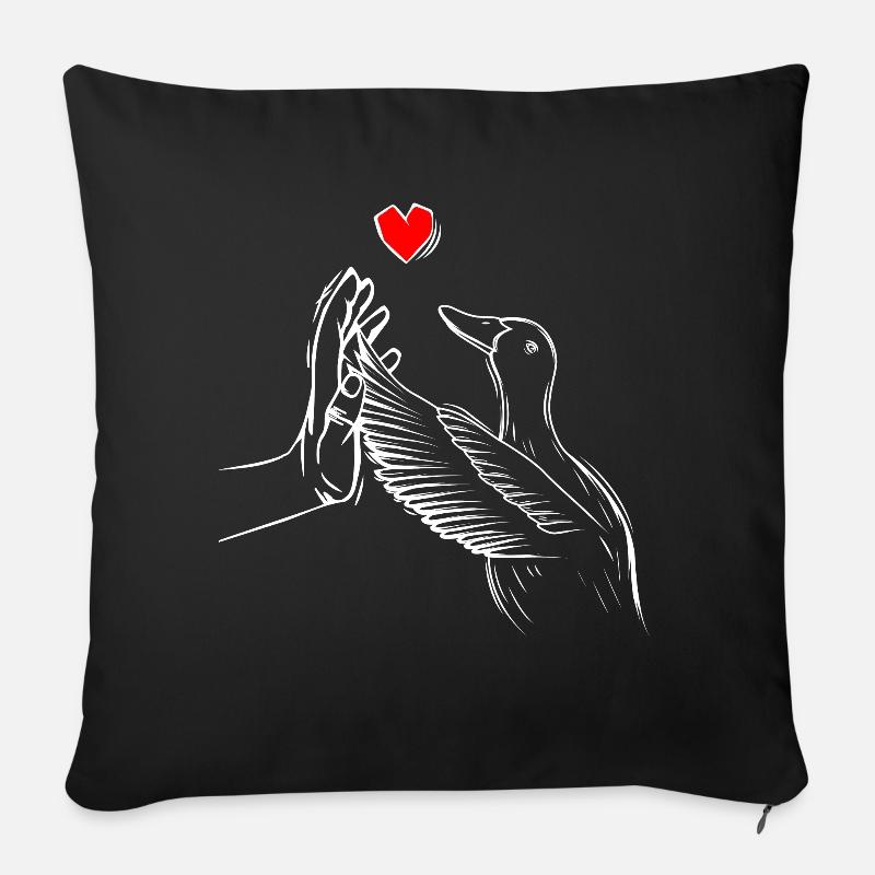 Enten Liebe Ente - Sofakissenbezug 45 x 45 cm - Schwarz