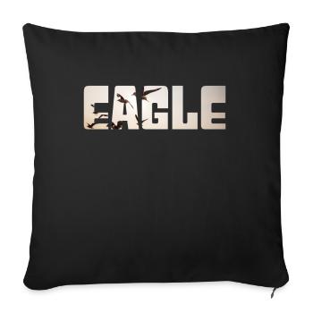 Adler - Sofakissenbezug 45 x 45 cm - Schwarz - Vorne