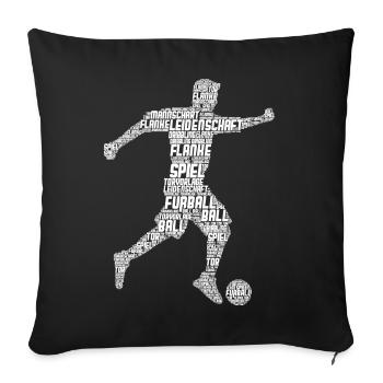 Football Footballeurs Garçons Enfants Hommes - Housse de coussin décorative 45 x 45 cm - noir - Devant