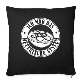 Mettbrötchen Hackfleisch Mettigel Mett - Sofakissenbezug 45 x 45 cm - Schwarz - Vorne