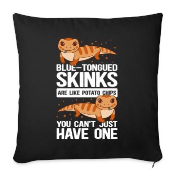 Bluetongued Skink Lizard Blue Tongued Skink Gift - Sofa pillowcase 17,3'' x 17,3'' (45 x 45 cm) - black - Front