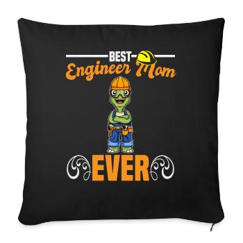 Meilleure maman ingénieure Jamais ouvrière de la construction Maman - Housse de coussin décorative 45 x 45 cm - noir - Devant