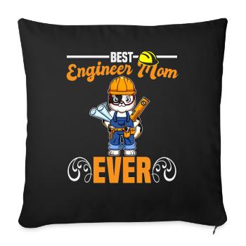 Meilleure maman ingénieure Jamais ouvrière de la construction Maman - Housse de coussin décorative 45 x 45 cm - noir - Devant