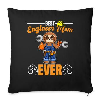 Best Engineer Mom Ever Construction Worker Mommy - Sofa pillowcase 17,3'' x 17,3'' (45 x 45 cm) - black - Front