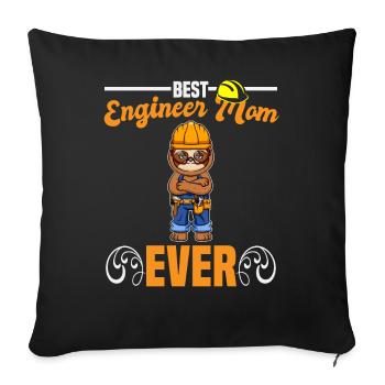 Meilleure maman ingénieure Jamais ouvrière de la construction Maman - Housse de coussin décorative 45 x 45 cm - noir - Devant