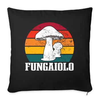 Mushrooms Mushrooms Porcini Mushrooms Collectors Chanterelles - Sofa pillowcase 17,3'' x 17,3'' (45 x 45 cm) - black - Front