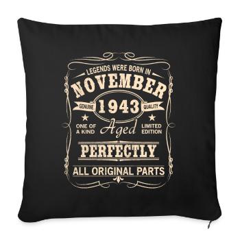 Millésime Novembre 1943 Anniversaire - Housse de coussin décorative 45 x 45 cm - noir - Devant