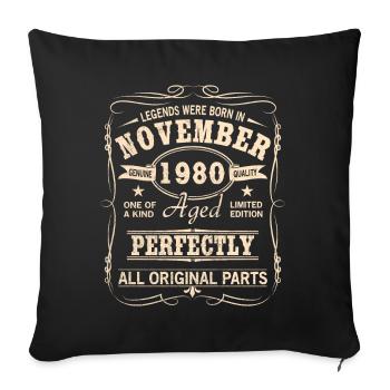 Millésime Novembre 1980 Anniversaire - Housse de coussin décorative 45 x 45 cm - noir - Devant