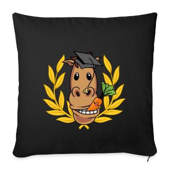 Professeur d’études sur le cheval Uni Reiter Abi - Housse de coussin décorative 45 x 45 cm - noir - Devant