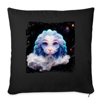 Süßer himmlischer Baby Löwe Leo Zodiac Universe Ra - Sofakissenbezug 45 x 45 cm - Schwarz - Vorne