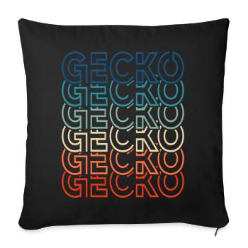 Vintage Reptile 80s Retro Gecko Text Lizard Owner - Sofa pillowcase 17,3'' x 17,3'' (45 x 45 cm) - black - Front