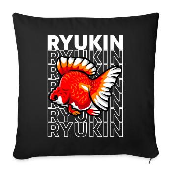 Ryukin Goldfish 80's Style Fancy Goldfish Owner - Housse de coussin décorative 45 x 45 cm - noir - Devant