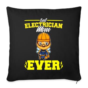 Best Electrician Mom Ever Electronic Technician - Sofa pillowcase 17,3'' x 17,3'' (45 x 45 cm) - black - Front