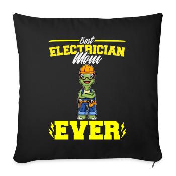 Best Electrician Mom Ever Electronic Technician - Sofa pillowcase 17,3'' x 17,3'' (45 x 45 cm) - black - Front