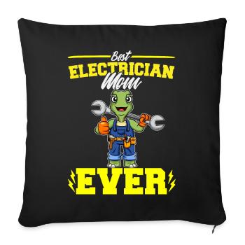 Best Electrician Mom Ever Electronic Technician - Sofa pillowcase 17,3'' x 17,3'' (45 x 45 cm) - black - Front