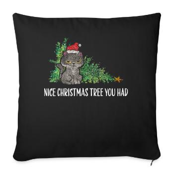 Cat Cats Christmas Tree Christmas Tree Tomcat - Sofa pillowcase 17,3'' x 17,3'' (45 x 45 cm) - black - Front