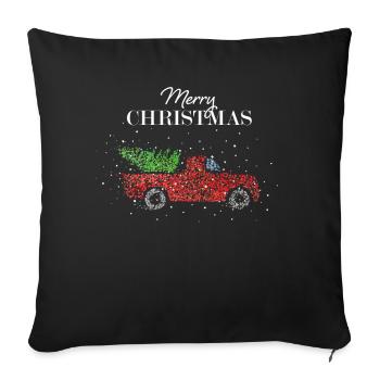 Merry Christmas Christmas Tree Christmas Motif - Sofa pillowcase 17,3'' x 17,3'' (45 x 45 cm) - black - Front