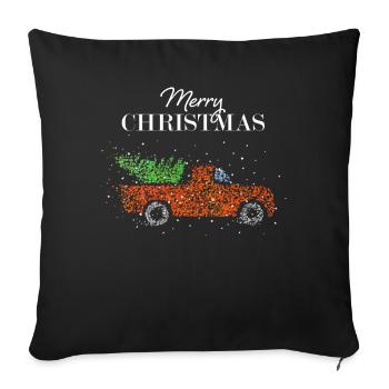 Merry Christmas Christmas Tree Merry Christmas - Sofa pillowcase 17,3'' x 17,3'' (45 x 45 cm) - black - Front