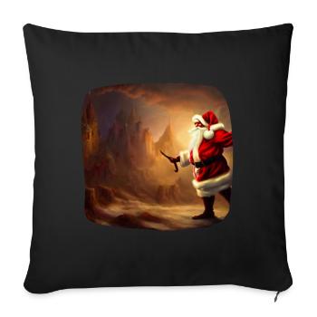 Weihnachtsmann - Sofakissenbezug 45 x 45 cm - Schwarz - Vorne