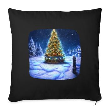 Christmas motif Christmas tree - Sofa pillowcase 17,3'' x 17,3'' (45 x 45 cm) - black - Front