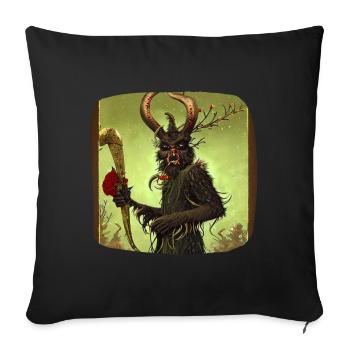 Krampus - Housse de coussin décorative 45 x 45 cm - noir - Devant